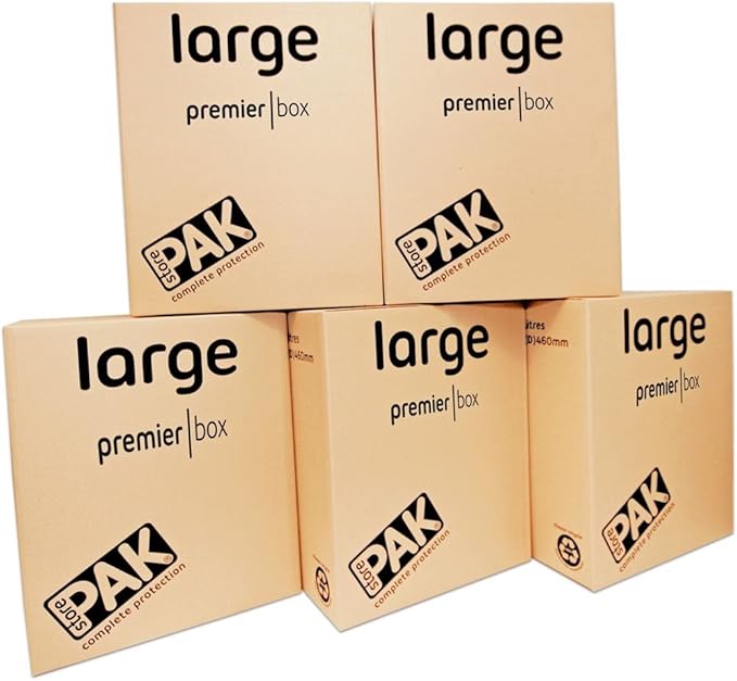 StorePAK Heavy Duty Large Cardboard Storage Boxes Set of 5 Amazon.co
