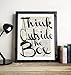 Think Outside The Box Typography Vintage Dictionary Art Print, Antique Wall Art Home Decor, Modern Boho Poster, Farmhouse Decoration Living Room Bedroom Office 8x10 Inches, Ready To Frame