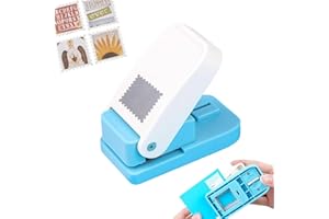1.5x1.5inch Square Postage Stamp Punch,Large Rectangle Lever Action Craft Punch, Portable Squares Hole Puncher for Crafting S