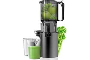 CANOLY Cold Press Juicer Machines, 5.3" Extra Large Feed Chute, 350W Professional Slow Masticating Juicer Fit Whole Fruits & Vegetables, Easy to Clean