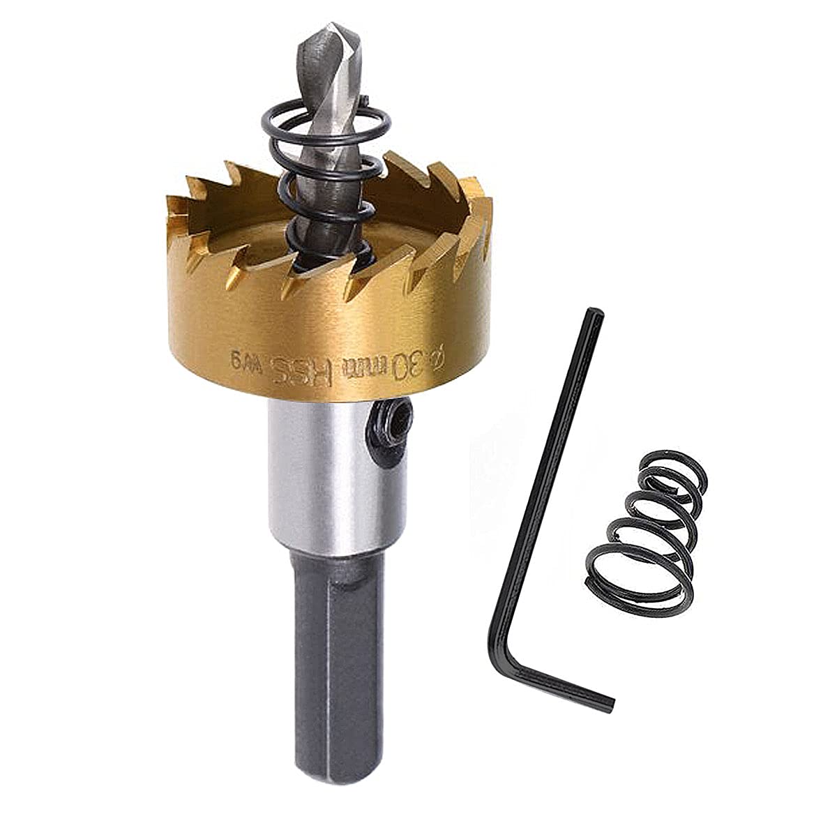 SagaSave 30MM Carbide High Speed Steel Drill Bits Hole Cutter, Heavy Duty Titanium-Plated Hole Saw for Stailess Steel, Metal, 1.18inch 1PCS