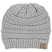 BYSUMMER C.C Warm Soft Cable Knit Skull Cap Slouchy Beanie Winter Hat (3pcs set, black/natural grey/mint)