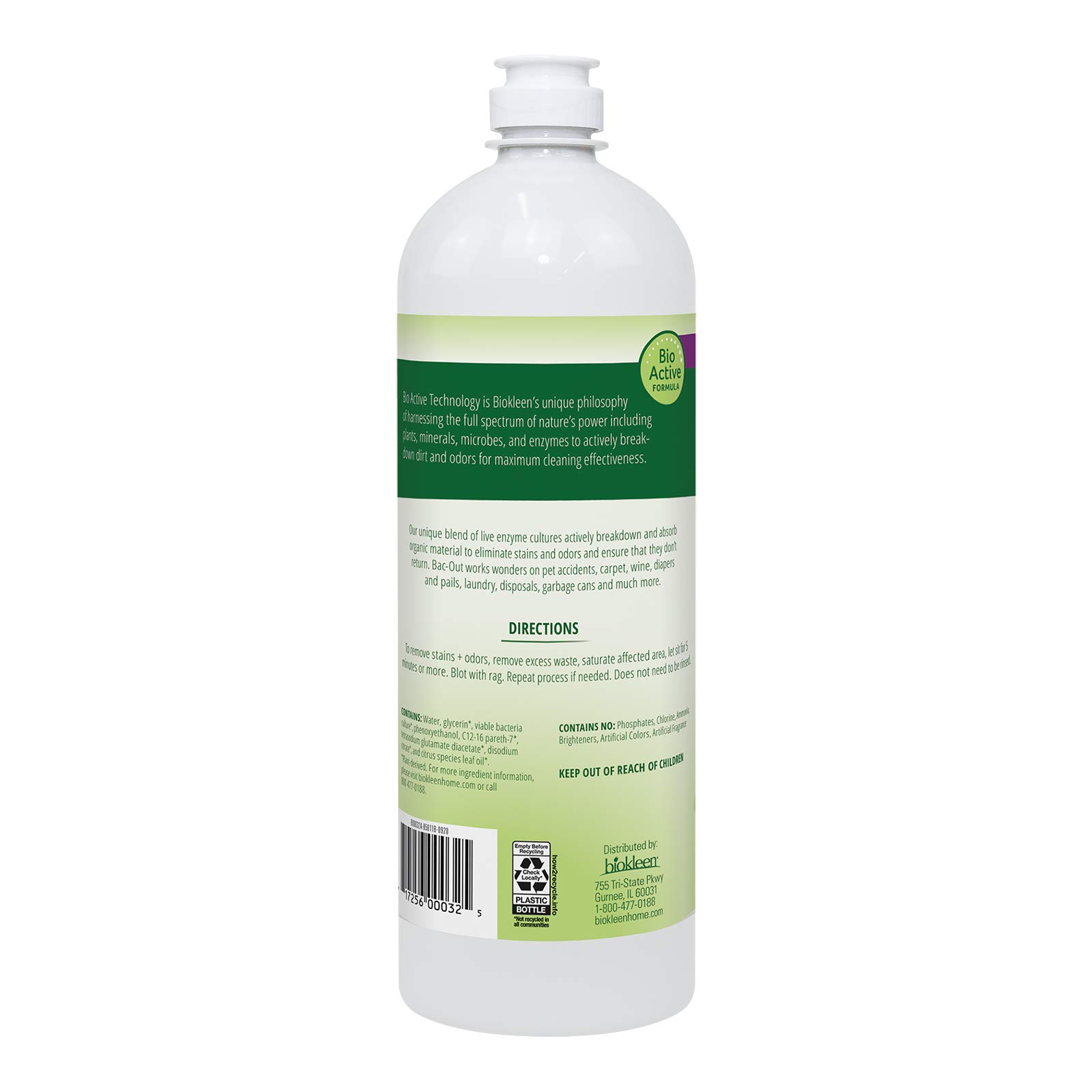 biokleen Bac Out Stain & Odor Eliminator with Live Enzyme Cultures, 32 oz
