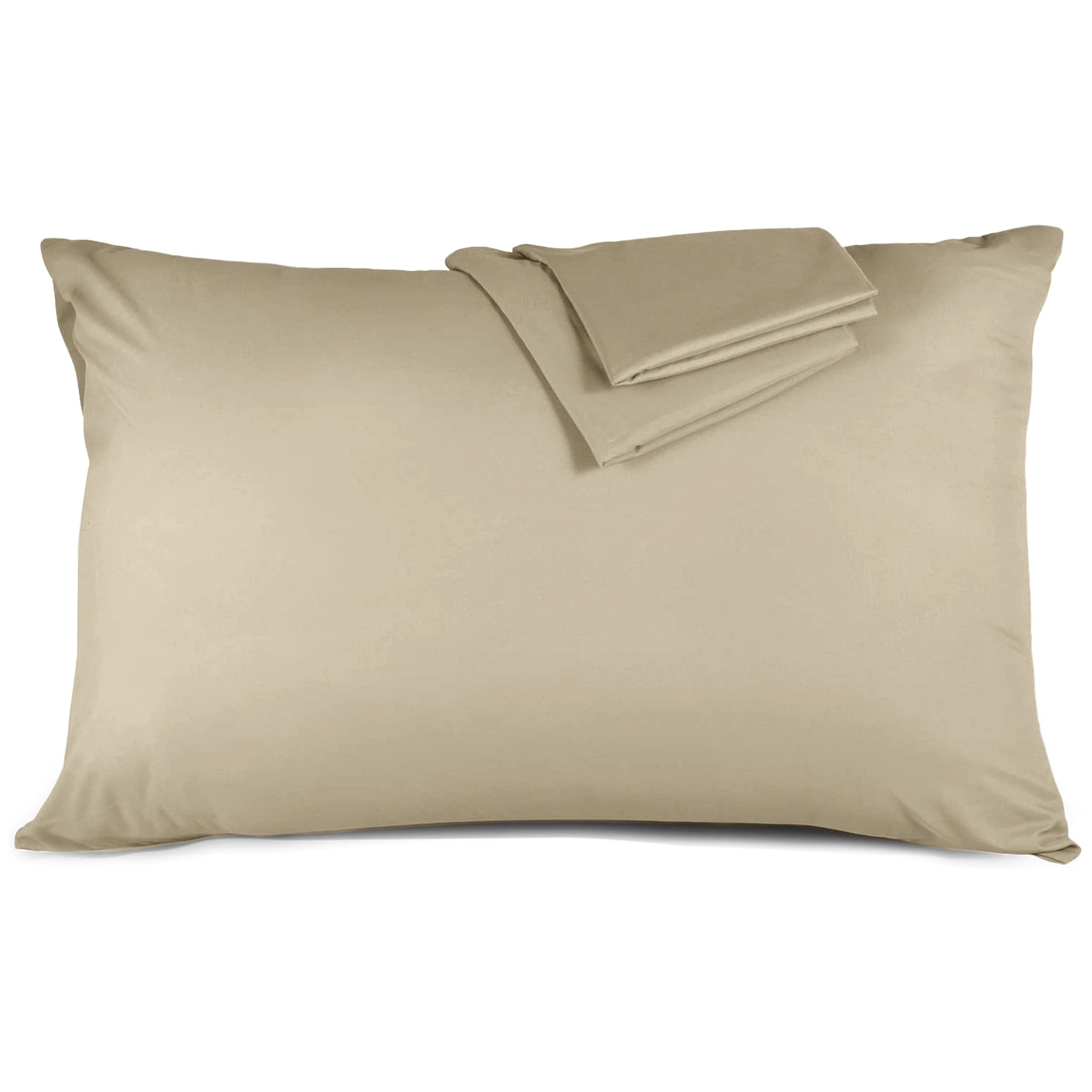 Hafaa Pillowcases 2 Pack Brushed Microfiber Beige Pillow Cases with Envelop Closure – Wrinkle & Fade Resistant Pillow Cover, 50x75 cm — image 1