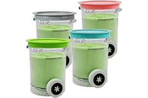 4 Pack Replacement Pints and Lids Compatible with Ninja CREAMi Swirl Ice Cream and Soft Serve Maker NC701C NC701 NC700 Series