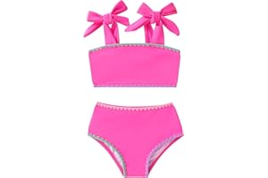 YOUNGER TREE Toddler Girls Two Pieces Swimsuit Color Block Stripe Swimwear Summer Beach Bathing Suit 18M-5T