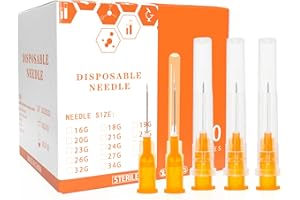 OTWOOI 25 Gauge Needle 1/2 Inch, Individual Package, Box of 100 Pcs