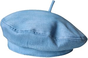Nanwansu Women Denim Cotton Beret Hat Strap Artist Hat