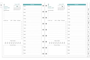 YARIDAR 2025 Planner Refills for 9-Disc Disbound Pre-punched Happy Planners Inserts - One Page Per Day, January 2025 to December 2025, Prioritized, To-Do List, Appointment Schedule, 7" x 9.25"