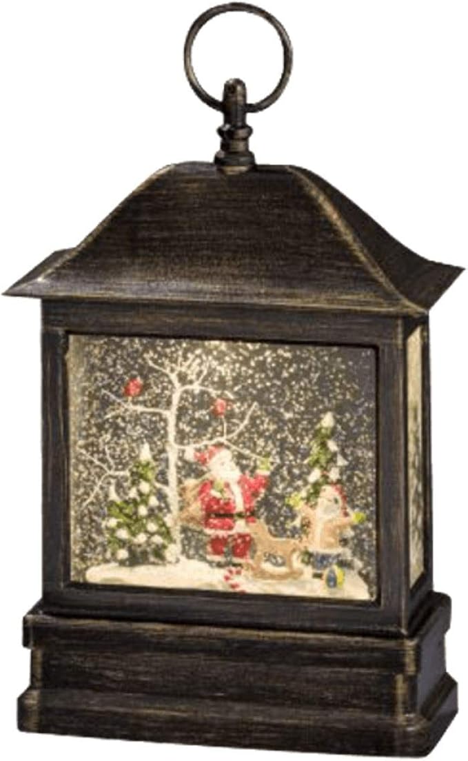 Konstsmide LED Snow Globe Lantern "Santa Scene"/Christmas Lantern Warm