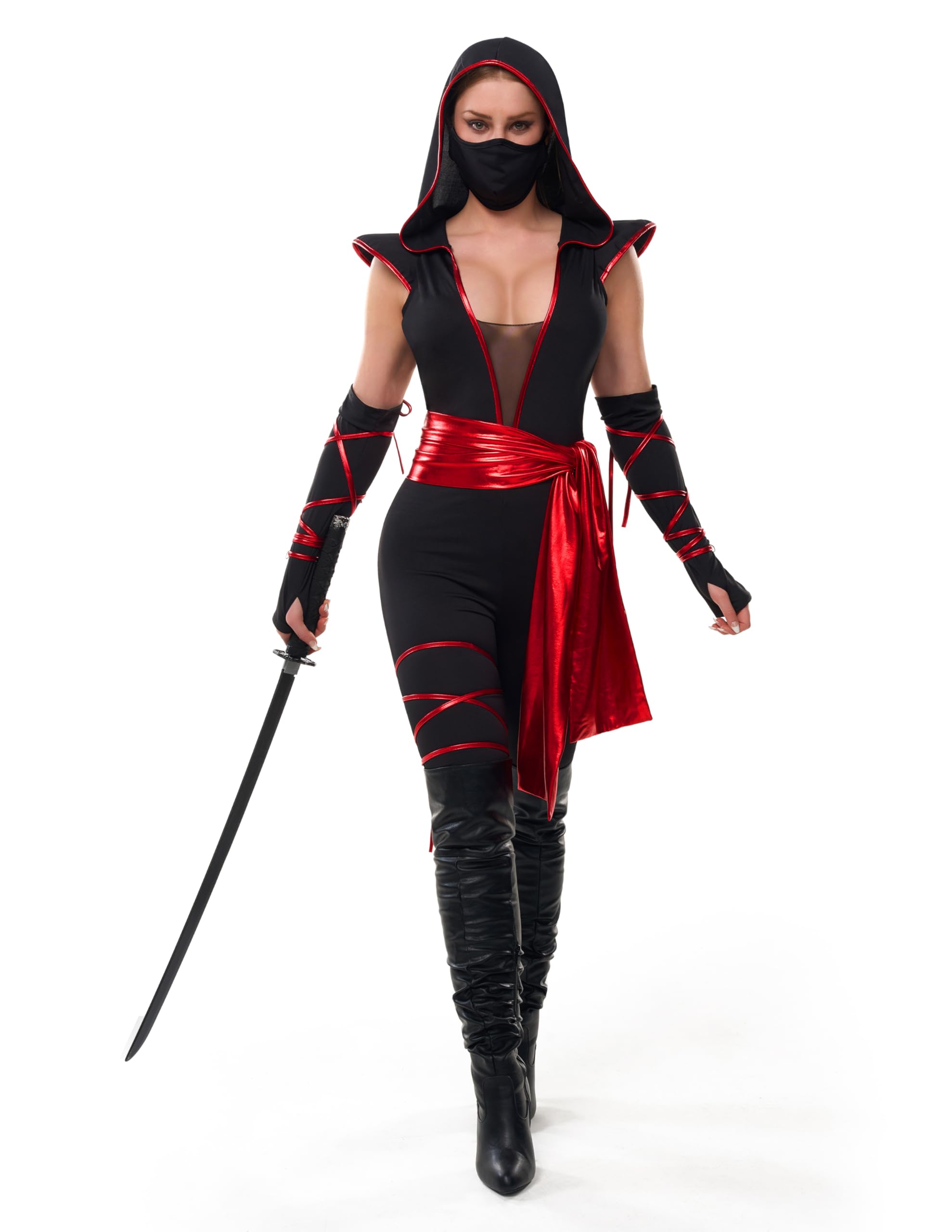 Spooktacular Creations Halloween Ninja-kostuum voor volwassenen