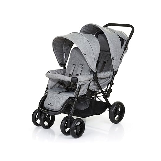 CIRCLE 7695722 Tandem woven-grey Zwillingskinderwagen, grau