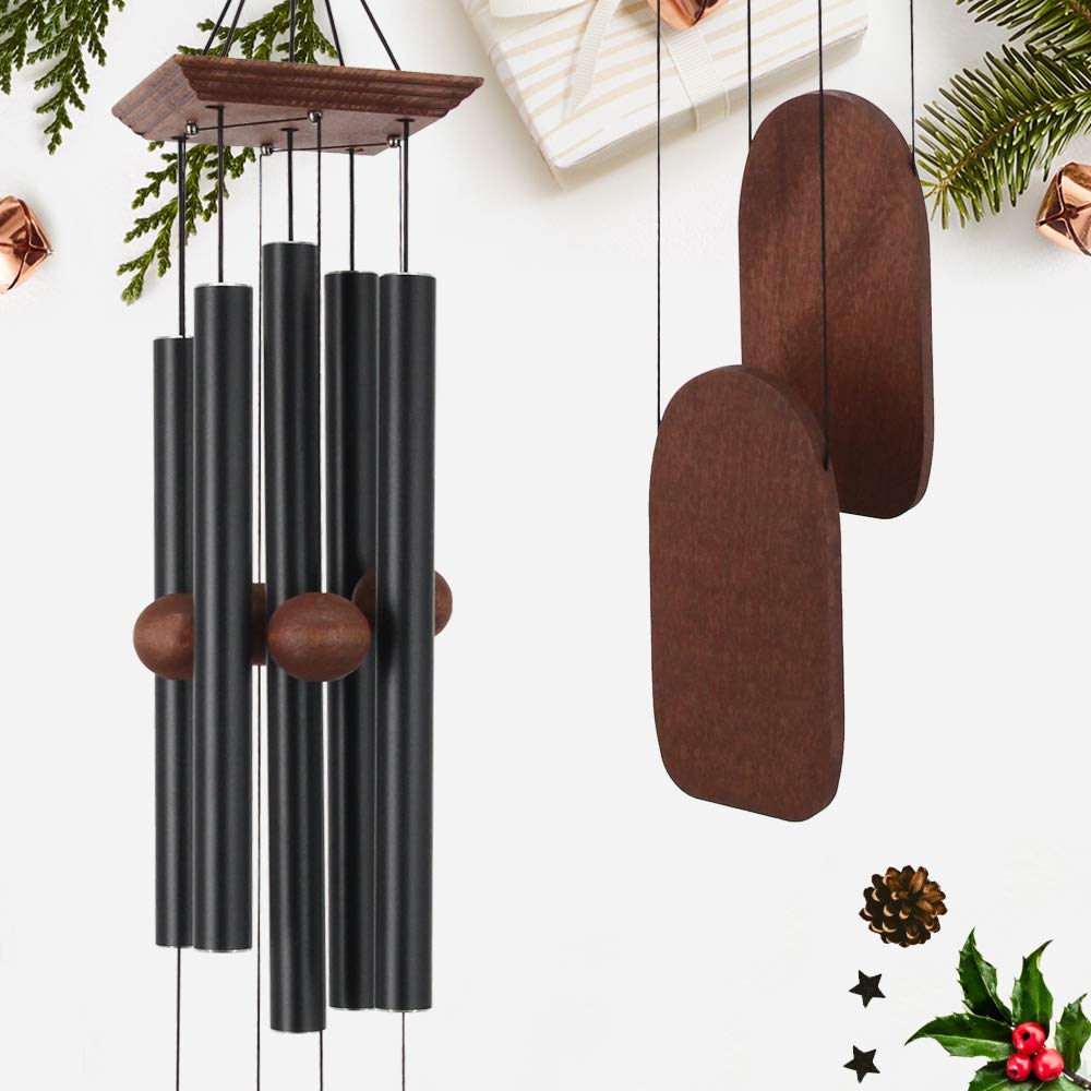 Photo 1 of Astarin Wind Chimes Outdoor Deep Tone, Memorial Wind Chimes Outdoor, Gifts for Housewarming/ Mother Day/ Christmas, Outdoor Decor for Patio, Garden, Yard, Home (36 Inch Black Wind Chime)