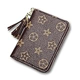 Van Persie Small Compact Coin Zipper PU Leather Pocket Wallet (Brown)