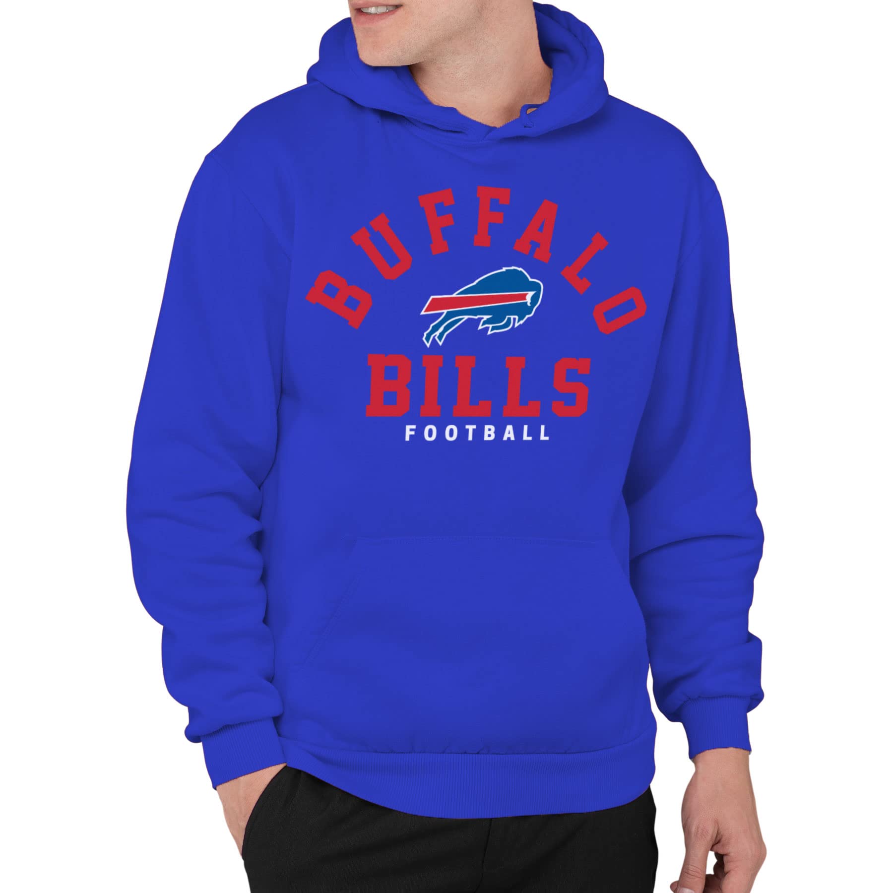 Junk Food Clothing x NFL - Buffalo Bills - Classic Team Logo - Unisex Adult Pullover Fleece Hoodie for Men and Women - Size XX-Large Image