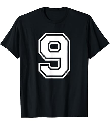 Amazon.com: Number 9 T-Shirt Vintage Nine Tee Sports Design T