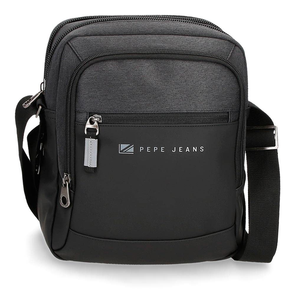 Pepe Jeans Jarvis Tablet Case Black 22 x 27 x 8 cm Polyester with Faux Leather Details