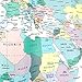 Sunlit World map Shower Curtain