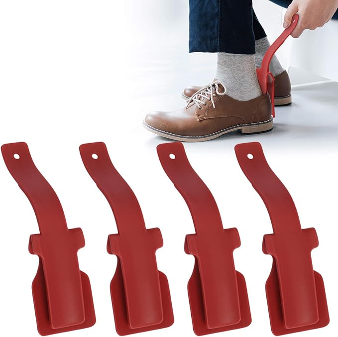 Lazy Shoes Lifter Helper for Easy to Wear Shoes, Handled Shoe Horn Plastic Shoehorn