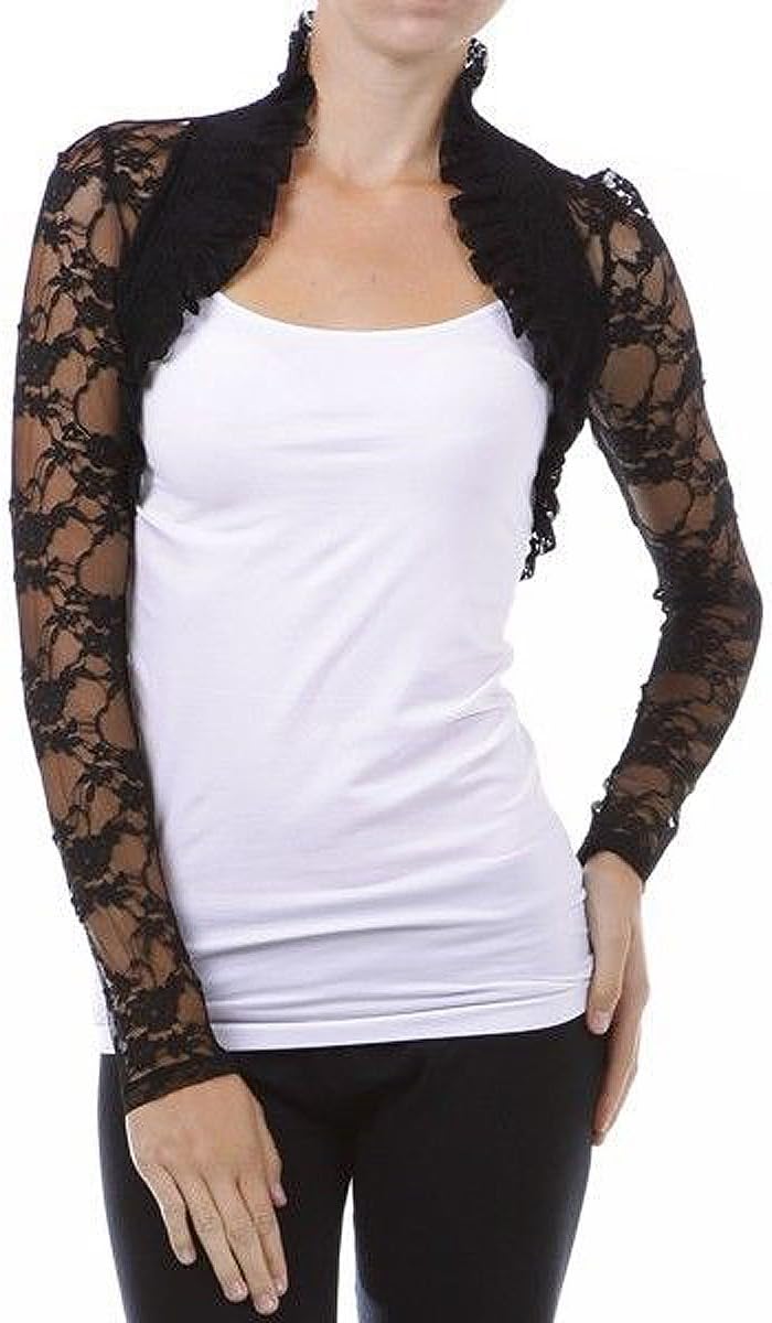 Imagenation Lace Cropped Open Shrug Bolero