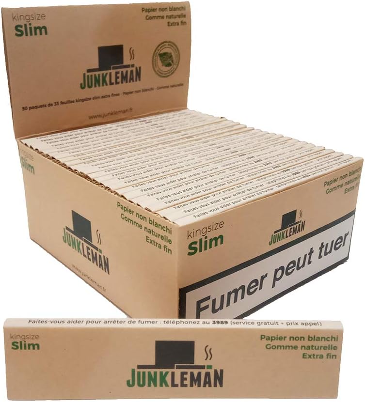 Junkleman Kingsize Slim - Caja de 50 Cuadernos de Papel de Liar Natural: Amazon.es: Hogar