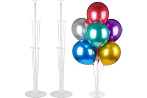 Voircoloria 2 Sets Balloon Stand Kits, Balloon Sticks Holder with Base for Table Graduation Birthday Baby Shower Gender Reveal Party Decorations