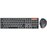 ProtoArc EM01 NL Wireless Trackball Mouse and K100-A Backlit Bluetooth Keyboard for Mac