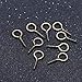 Linsoir Beads 0.55inch/7X14mm Screw Eye Pins for Jewelry Making Eyepins Hook Eyelets Screw Threaded Gold Tone Clasps Hooks for DIY Jewelry Making 200 pcs/lot