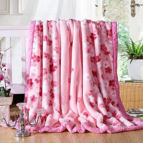 BDUK Raschel Blanket thickened the spring and autumn single double coral blanket double winter quilt blankets and students were ,180x220cm, pink small Saika