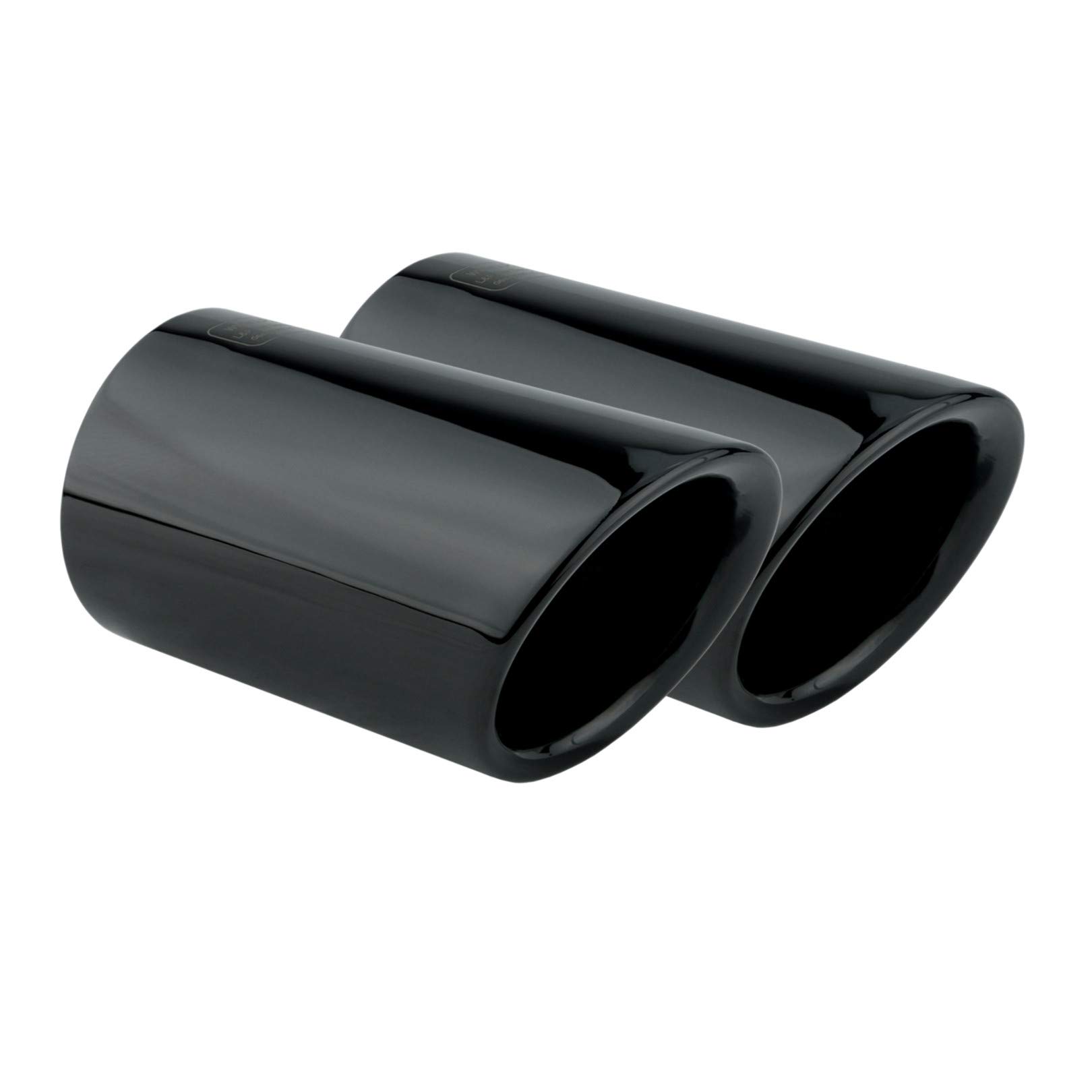 L&P A291 Stainless Steel Exhaust Trim, Mirror Polished Black Chrome Finish, Plug & Play Tailpipe - Set of 2