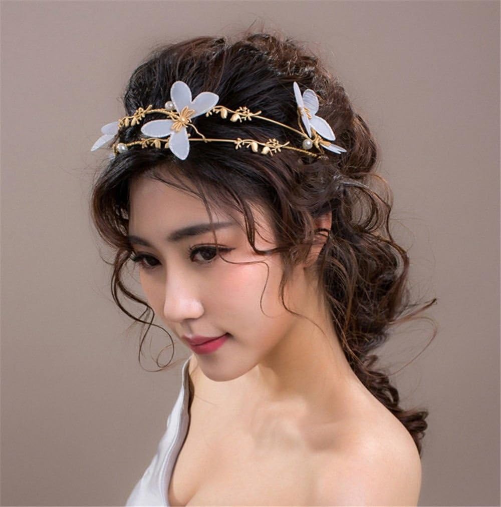 Weddwith Hair Accessories Headdress Korean Bride Wedding Headdress Bride Hair Accessories White Butterfly Dress Accessories Bride Butterfly Crown