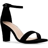 Olivia K Women's Sexy Dress Shoes - Open Toe Glitter Rhinestone Block Heel Sandals - Buckle, Zipper