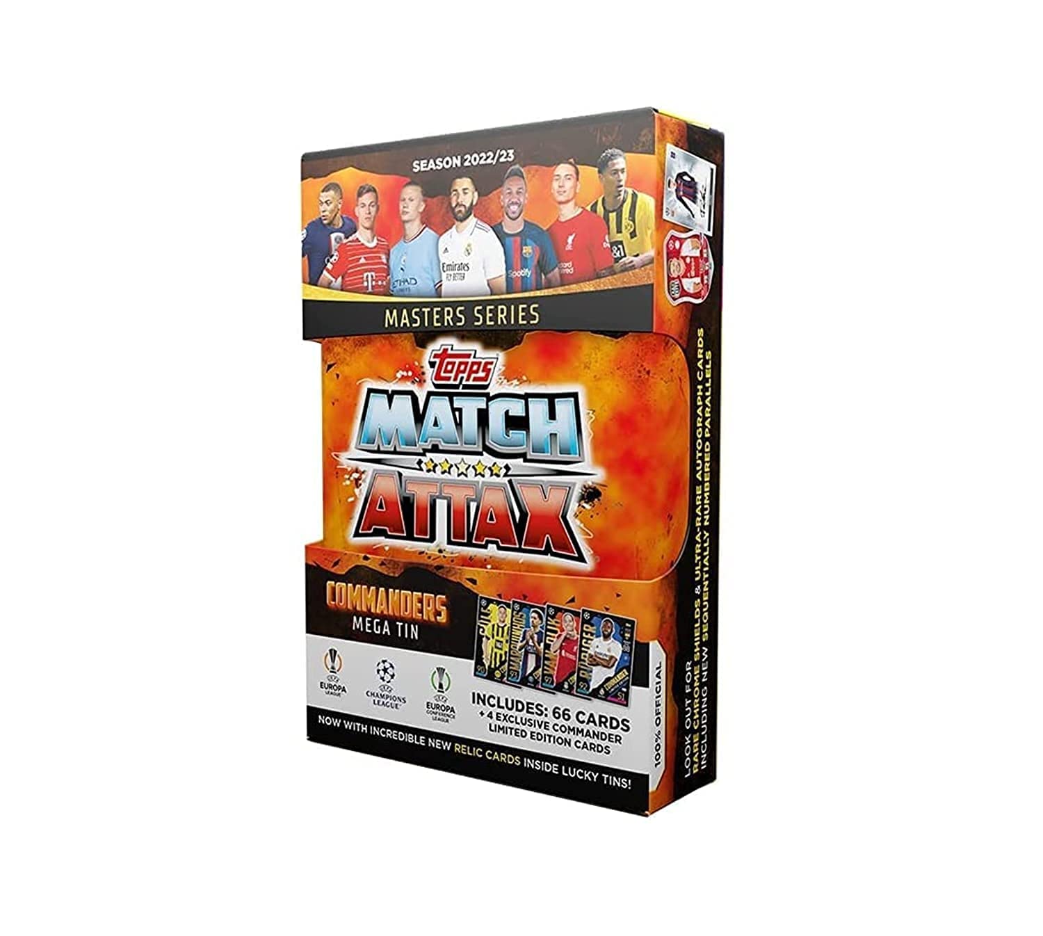 Topps Match Attax 22/23 - UEFA Champions League Football Cards | Mega Tin - Commanders (70 Cards Including 4 Exclusive Master Limited Edtions), FS0003683