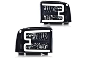 ALLGOOD LED Headlights Compatible with Ford F250 F350 F450 F550 Super Duty 2005-2007 Headlamp Smoky lens Black Housing Clear Reflector