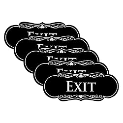Designer EXIT Sign - Black/Silver - Medium