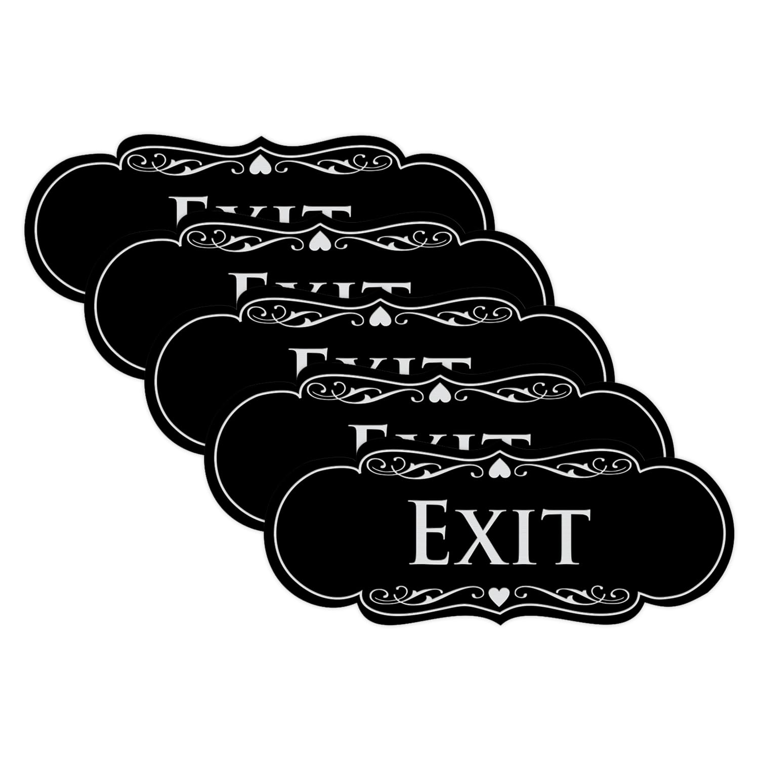 Designer EXIT Sign - Black/Silver - Medium