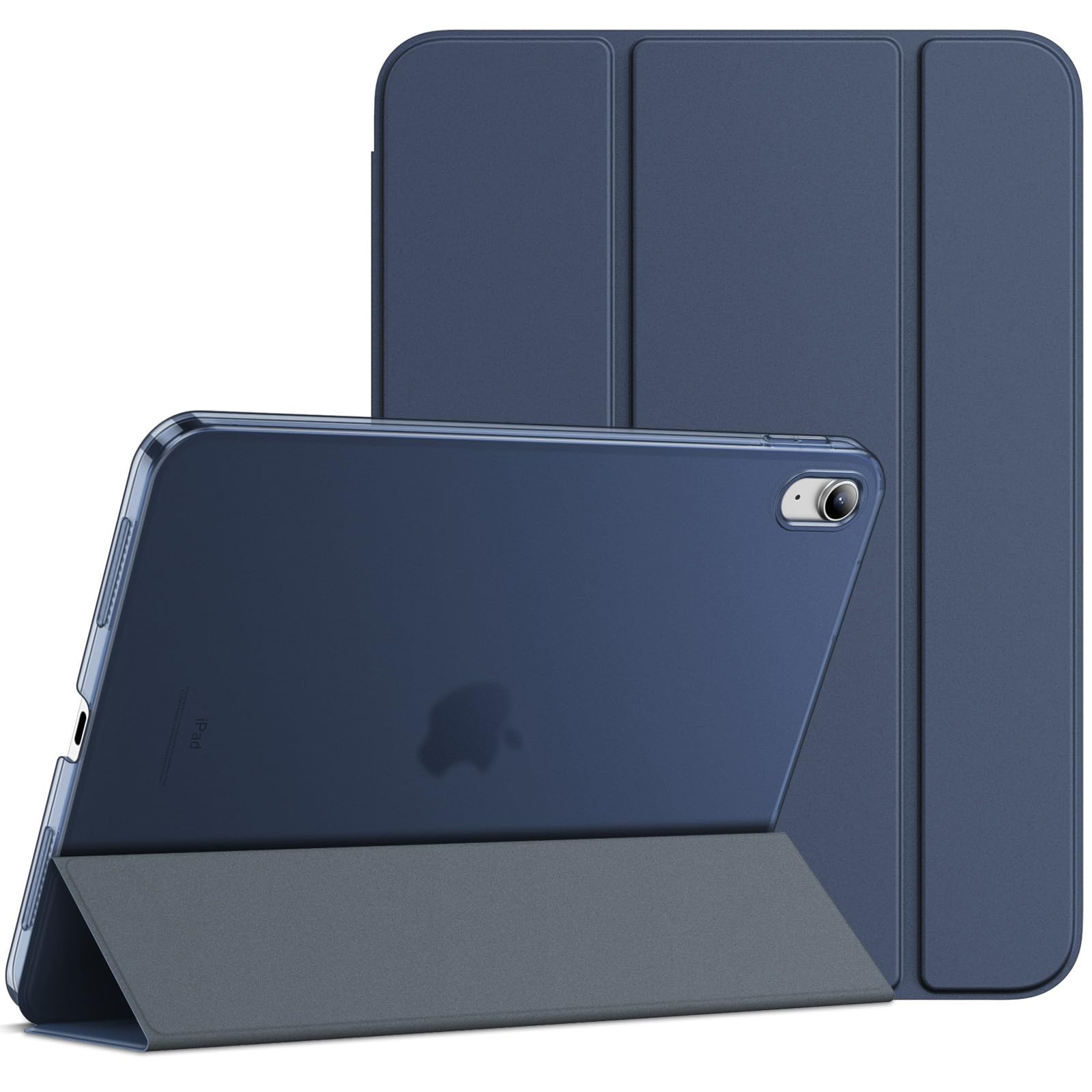 JETech Case for iPad (A16) 11th Generation 11 Inch 2025 / iPad 10th Generation 10.9 Inch 2022, Slim Smart Cover with Hard PC Translucent Back, Supports Touch ID, Auto Wake/Sleep (Deep Navy) — image 1