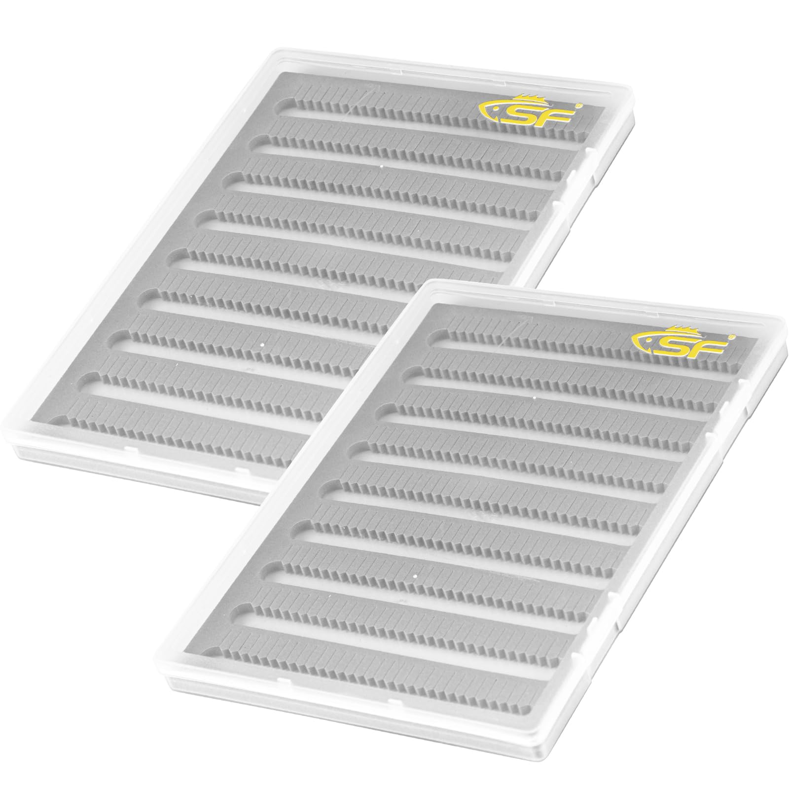 SF Collection Fly Boxes A5 Large Capacity Fly Fishing Box Clear Lid Slit Foam Flies Box 2PCS