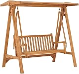 vidaXL Teak Wood Swing Bench Outdoor Garden Patio Furniture Durable view 1