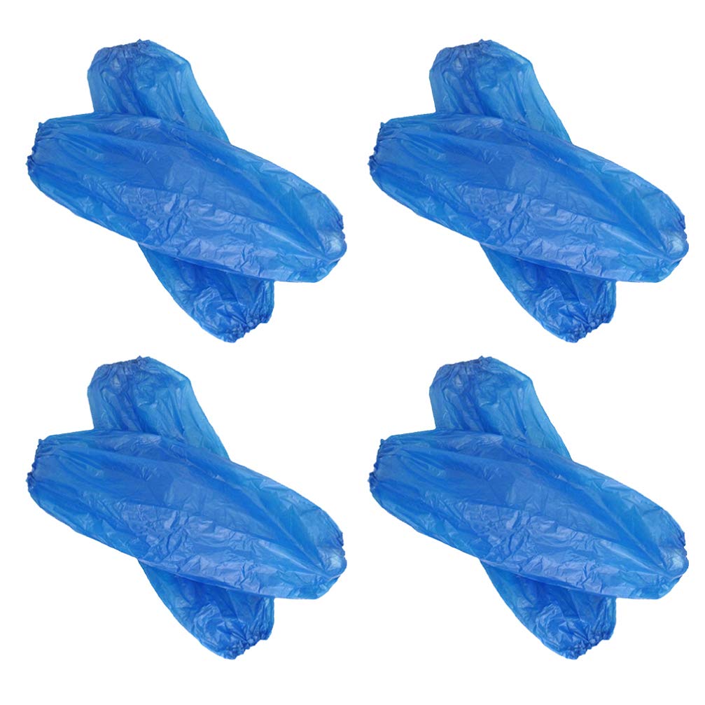 EXCEART Disposable Plastic Arm Sleeves Waterproof Protective Oversleeves for Painting Cleaning Repair 15.7 Inch Length 300 Pack