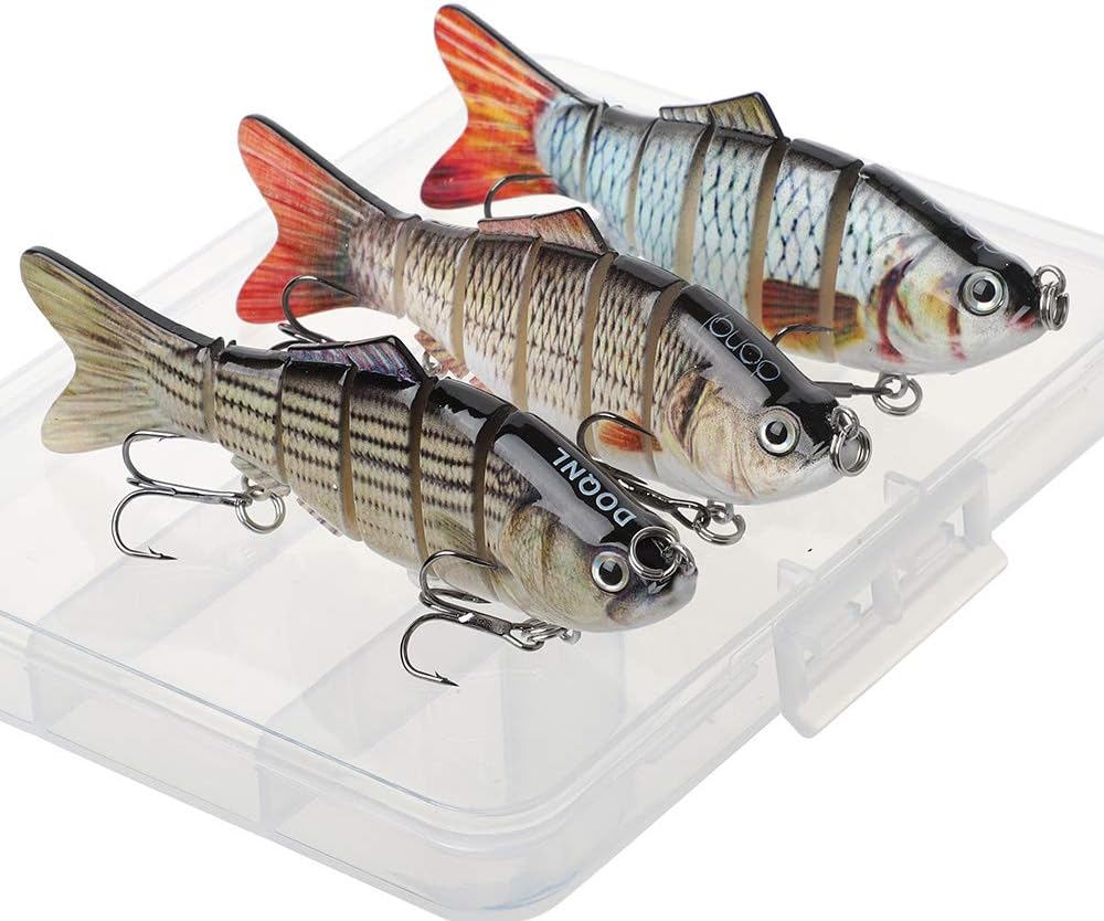 HXC Fishing Lures 3D Fishing Baits Multi-Jointed Fishing Lure Pike Lures Set Sinking Bionic Swimbait Sea Fishing Tackle Roach Lure Life-Like Artificial Baits (6 Segments 3PCS) : Sports & Outdoors
