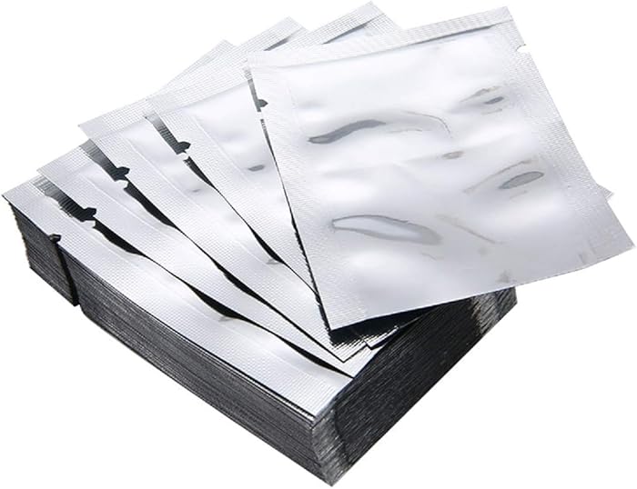 Mylar Bags, Mylar Bags Cheap, Mylar Bags For Food Storage 100pcs Silver Aluminum Foil Mylar Bags Vacuum Sealer Zipper Food Saver Bag Storage Pouches For Kitchen Tools (W 8Cm L 12Cm)