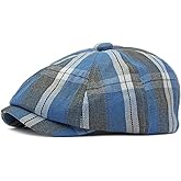 Punctualgood Plaid Newsboy Cap for Men Women, Classic 8-Panel Summer Beret Hat Ivy Gatsby Cabbie Cap
