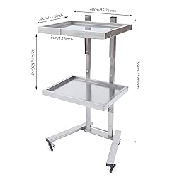 CHINEGER 2 Tier Metal Rolling Cart Foldable Salon