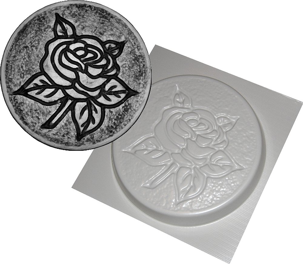 dennycraftmoulds Rose Stepping Stone Mould Reusable ABS Plastic Mold For Making Concrete Garden Ornaments