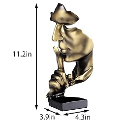 aboxoo Thinker Statue, Silence is Gold Abstract Art