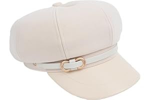 FEOYA Women's Beret Hat Vintage Leather Buckle Denim Style Fashion Newsboy Hats for Women