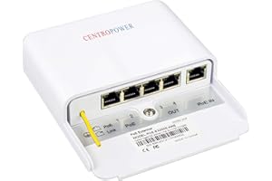 CENTROPOWER 5 Port Outdoor POE Switch/Extender/Booster, 60W 48V 10/100/1000M POE Passthrough Switch Outdoor Ethernet Extender，PoE Repeater