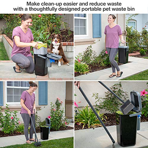 PetFusion Portable Outdoor Pet Waste Disposal. Innovative Dog Waste Station with Locking Handle