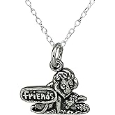 Sterling Silver Tiny Lion & Lamb Friends 3D Charm Necklace, 18"